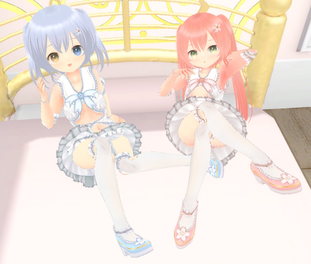 【青い桜追加】サクラロリィタと衣装(カスタムアイテム)【商用利用・改変OK】