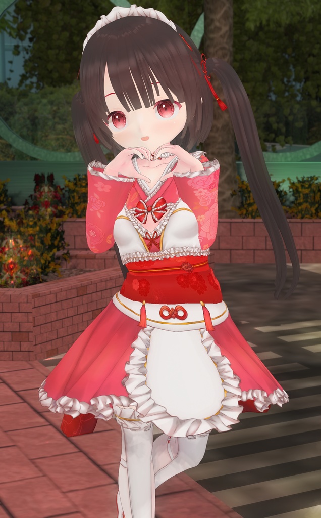 【割引中】和メイドVRM+衣装(カスタムアイテム)【商用利用・改変OK】