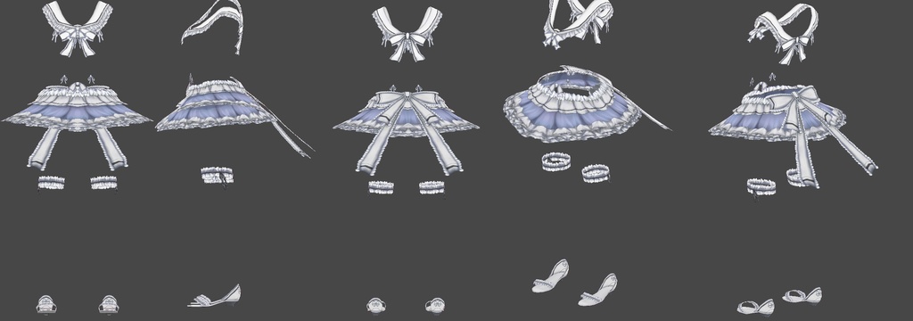 夏服VRM+衣装(カスタムアイテム)【商用利用・改変OK】