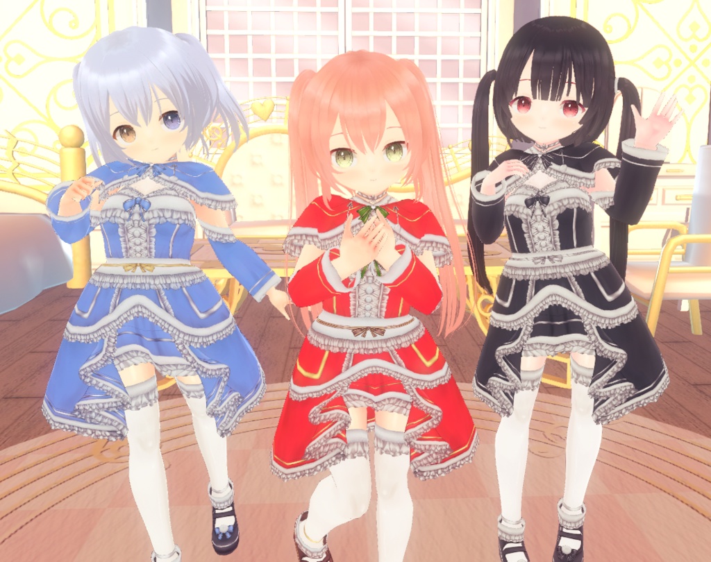 フリルサンタVRM+衣装(カスタムアイテム)【商用利用・改変OK】