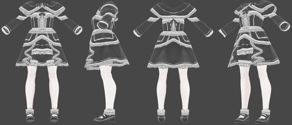 フリルサンタVRM+衣装(カスタムアイテム)【商用利用・改変OK】