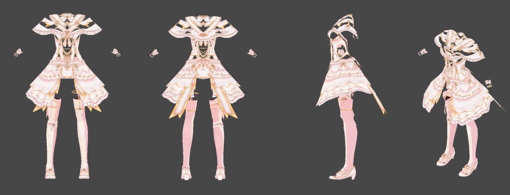 【黒VER追加】さくら色プリンセス VRM+衣装(カスタムアイテム)【商用利用・改変OK】