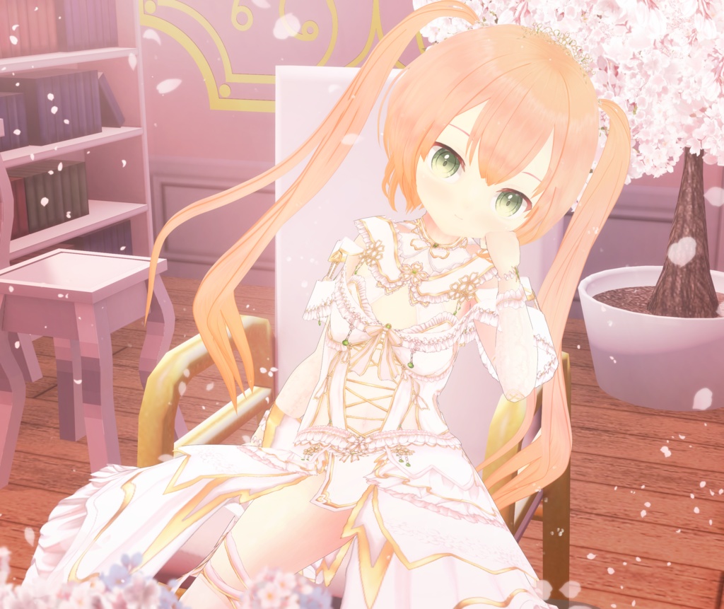 【黒VER追加】さくら色プリンセス VRM+衣装(カスタムアイテム)【商用利用・改変OK】