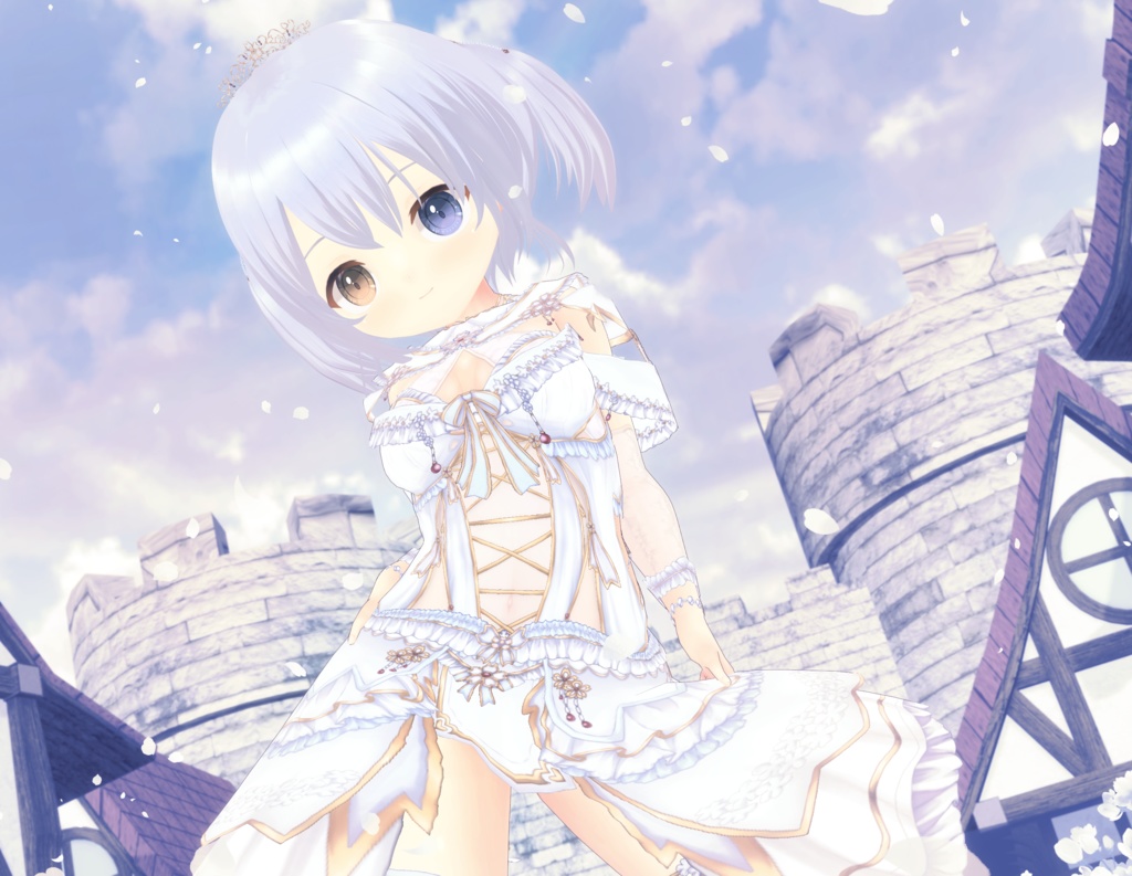 【黒VER追加】さくら色プリンセス VRM+衣装(カスタムアイテム)【商用利用・改変OK】