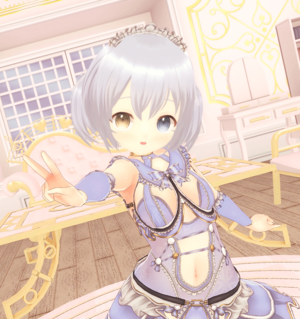 白VER追加 Sクリスマスメイド VRM+衣装(カスタムアイテム / xwear)【商用利用・改変OK】