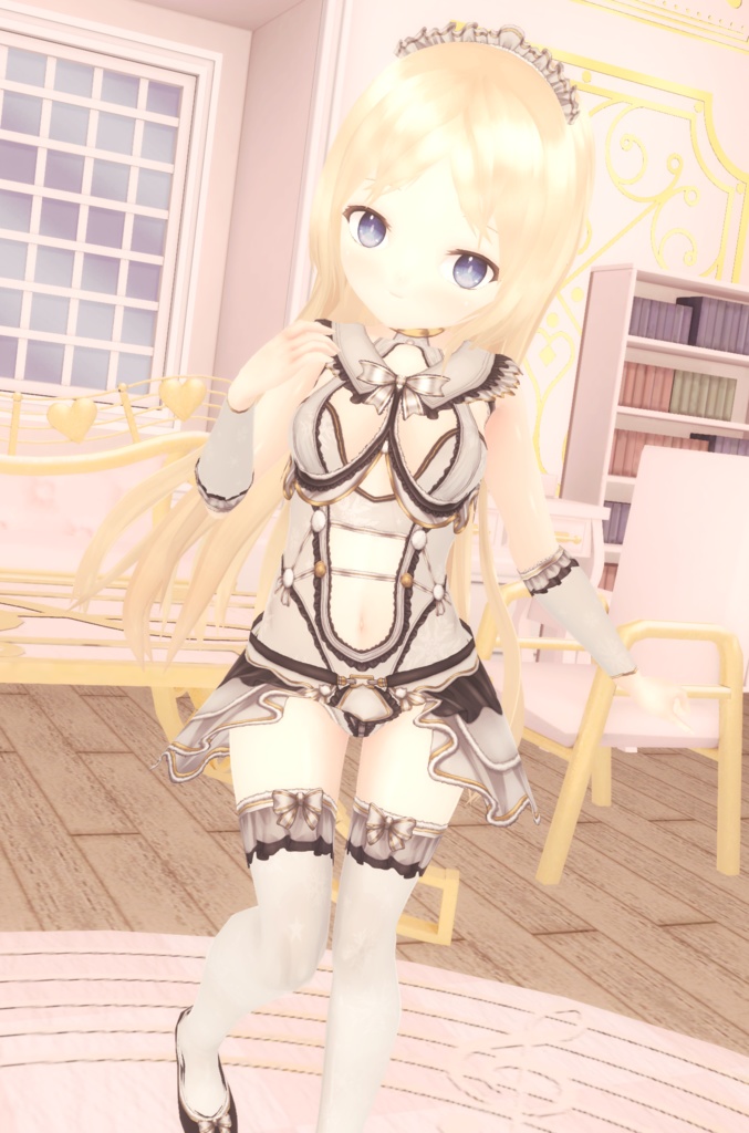 白VER追加 Sクリスマスメイド VRM+衣装(カスタムアイテム / xwear)【商用利用・改変OK】