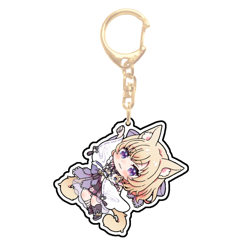 キービジュアル アクリルキーホルダー / デフォルメ ぶら下がりアクリルキーホルダー 宮緒ヤミ&グリーミー