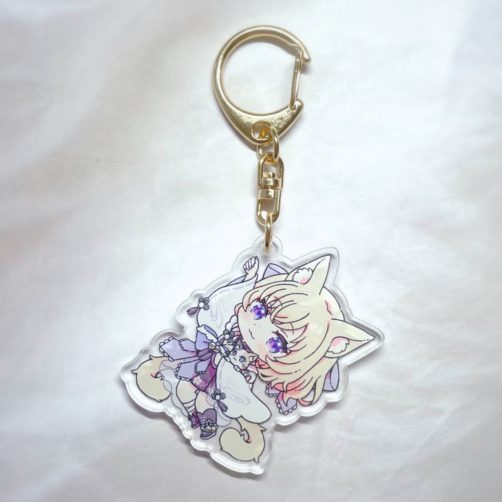 キービジュアル アクリルキーホルダー / デフォルメ ぶら下がりアクリルキーホルダー 宮緒ヤミ&グリーミー