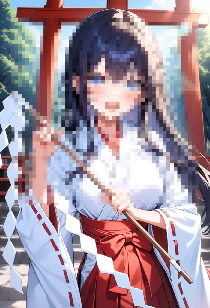 清らかなる神社の巫女(スマホ背景)290円