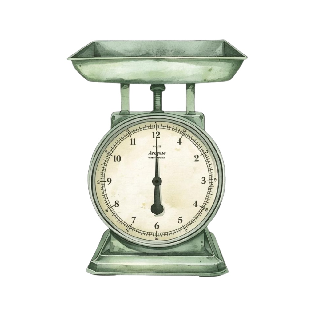 水彩風アンティークキッチンアイテム・クリップアートセット(グリーン系/PNG形式)