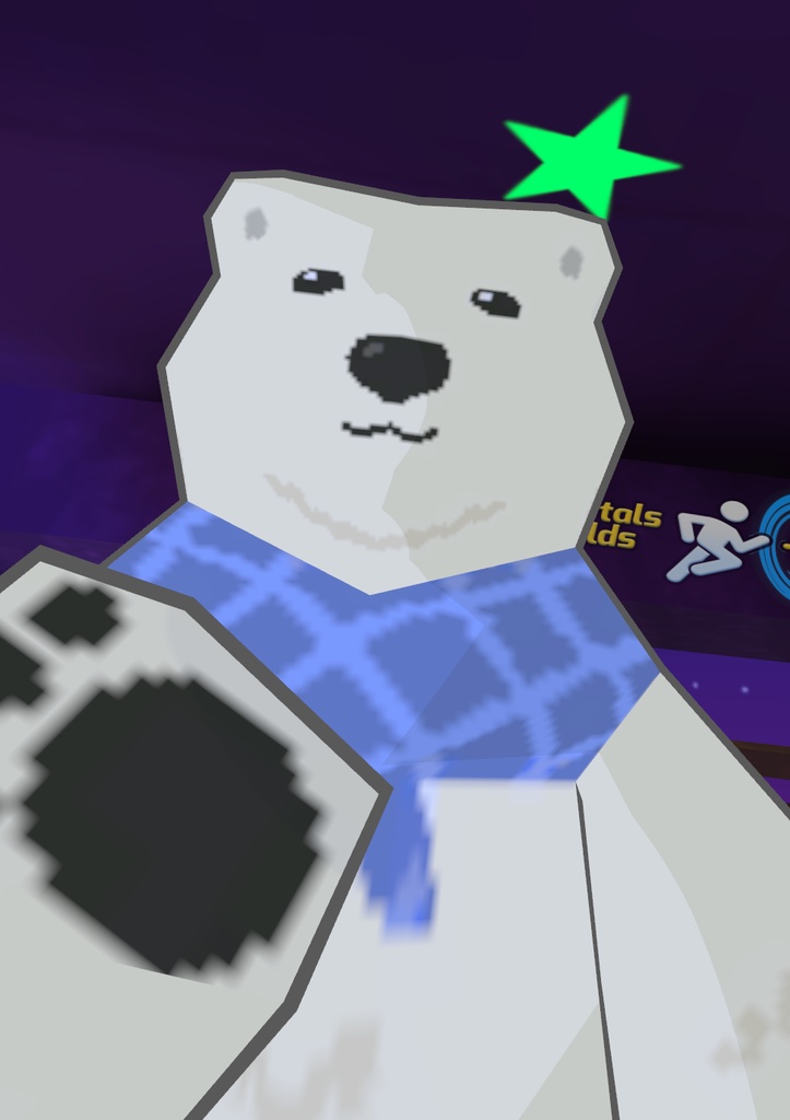 [VRChat] しろくまカフェ しろくまくん ローポリアバター - Lowpoly Shirokuma-Kun avatar by Polar Bear's Cafe - 狢制作 - Mujina Production - 2/4