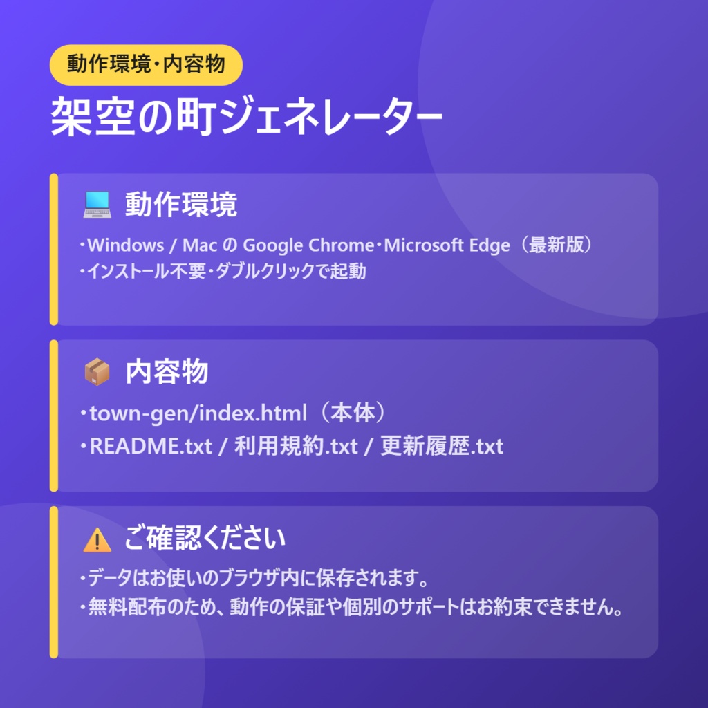 【無料】架空の町ジェネレーター【インストール不要・ブラウザで動く】