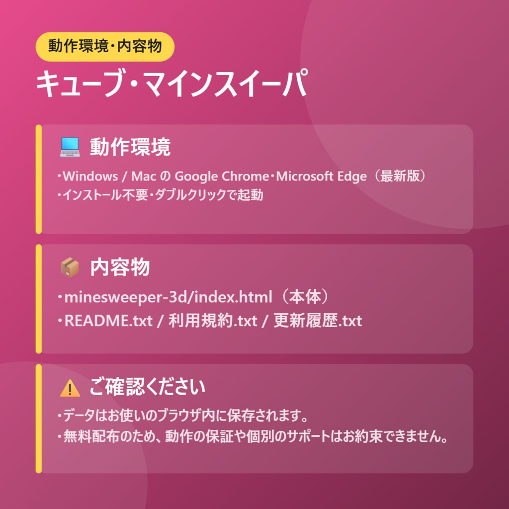 【無料】キューブ・マインスイーパ【インストール不要・ブラウザで動く】