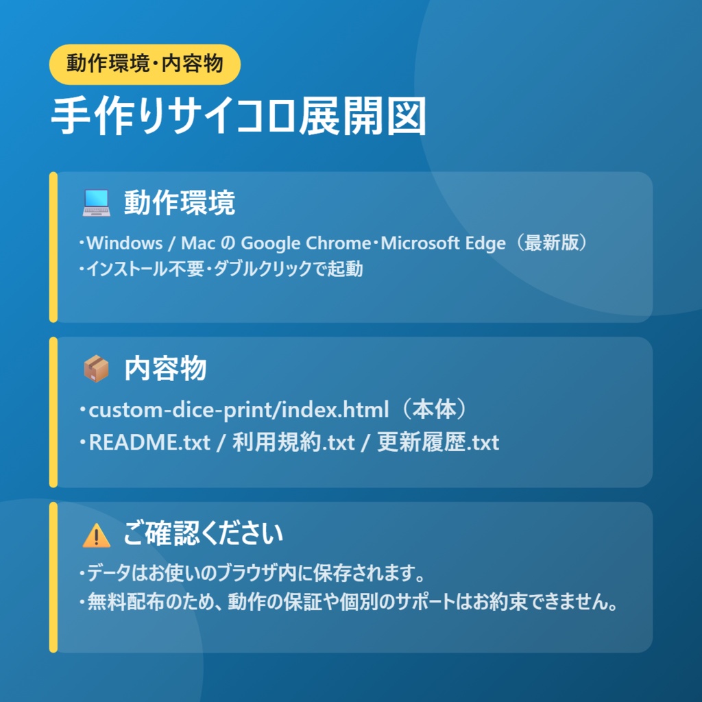 【無料】手作りサイコロ展開図【インストール不要・ブラウザで動く】