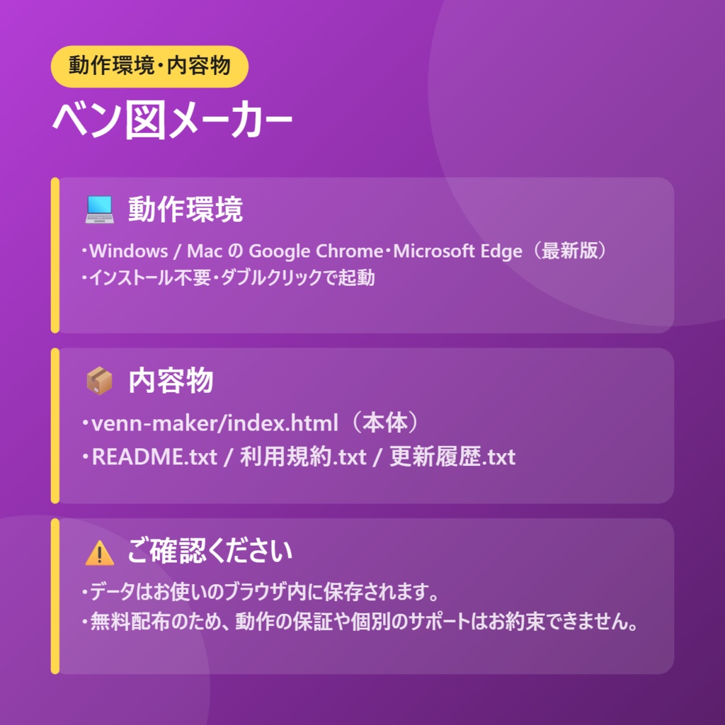 【無料】ベン図メーカー【インストール不要・ブラウザで動く】