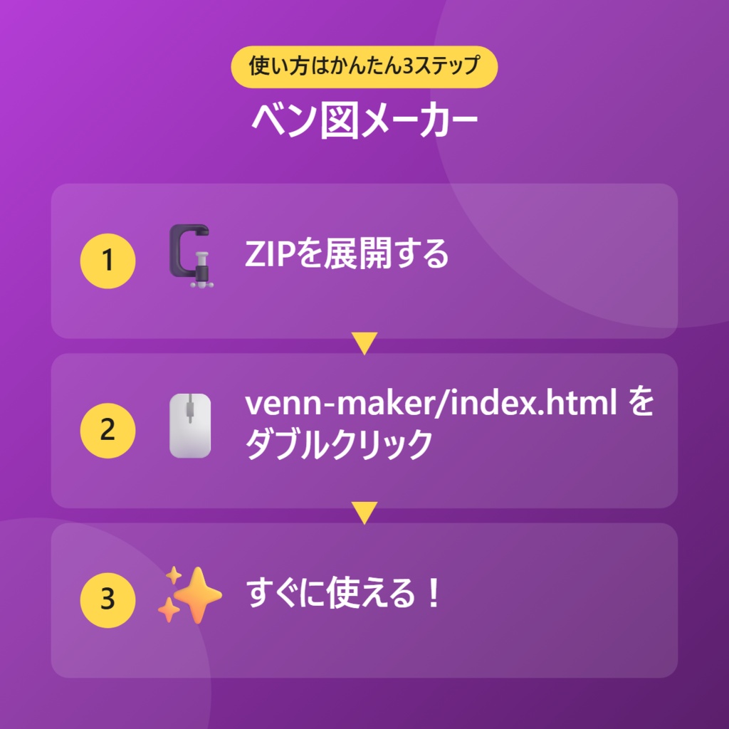 【無料】ベン図メーカー【インストール不要・ブラウザで動く】