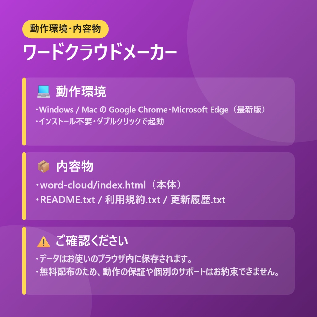 【無料】ワードクラウドメーカー【インストール不要・ブラウザで動く】
