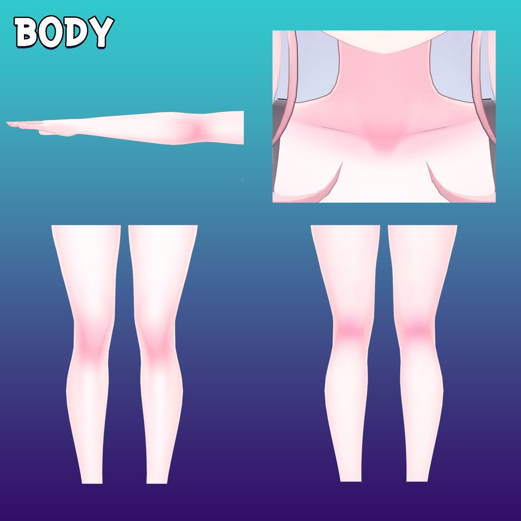 「セレスティア向け」肌テクスチャ、メークアップ