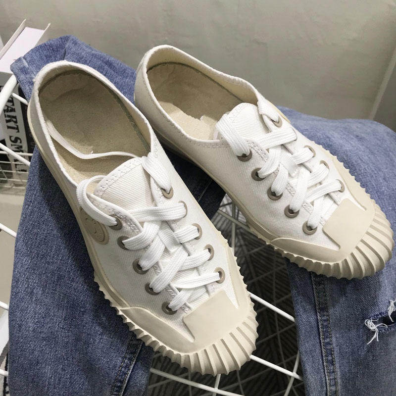 レトロなファッションストライプキャンバスシューズ