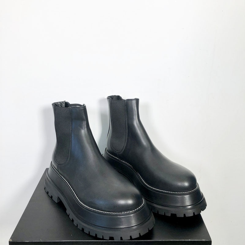 ブラックプラットフォームファッションブーティー