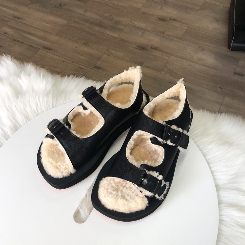 レディースウールフラットシューズ