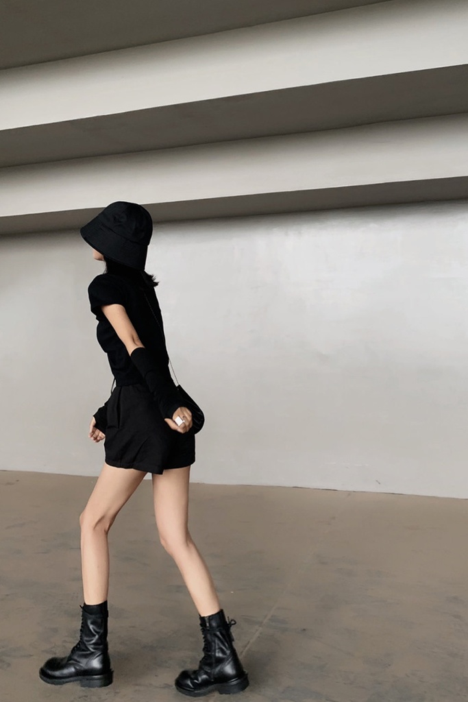 ブラックウィメンズマーティンブーツレースアップブーツ