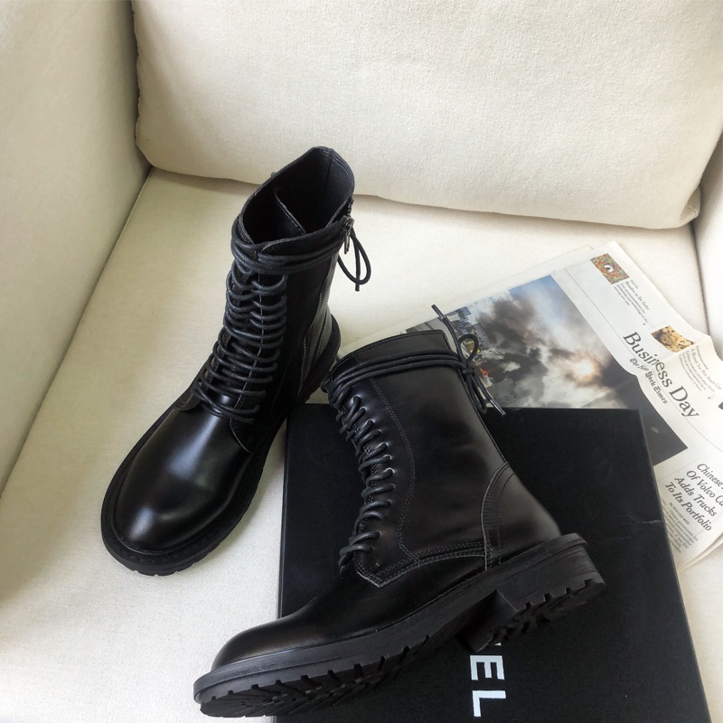 ブラックウィメンズマーティンブーツレースアップブーツ