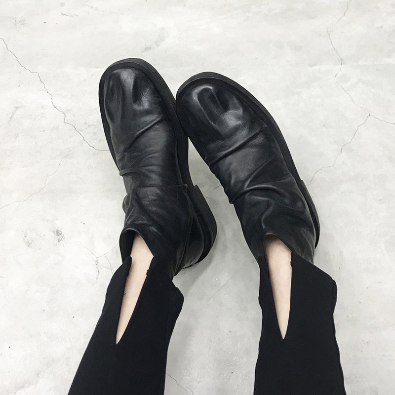 プリーツジップブーティー