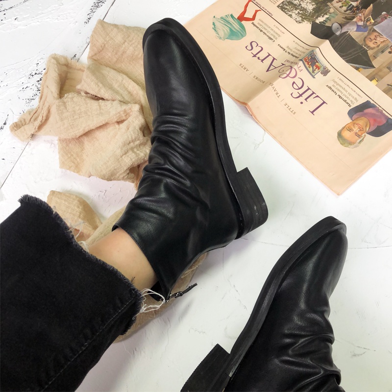 プリーツジップブーティー