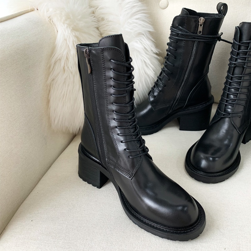 ハイヒールラウンドトゥマーティンブーツ