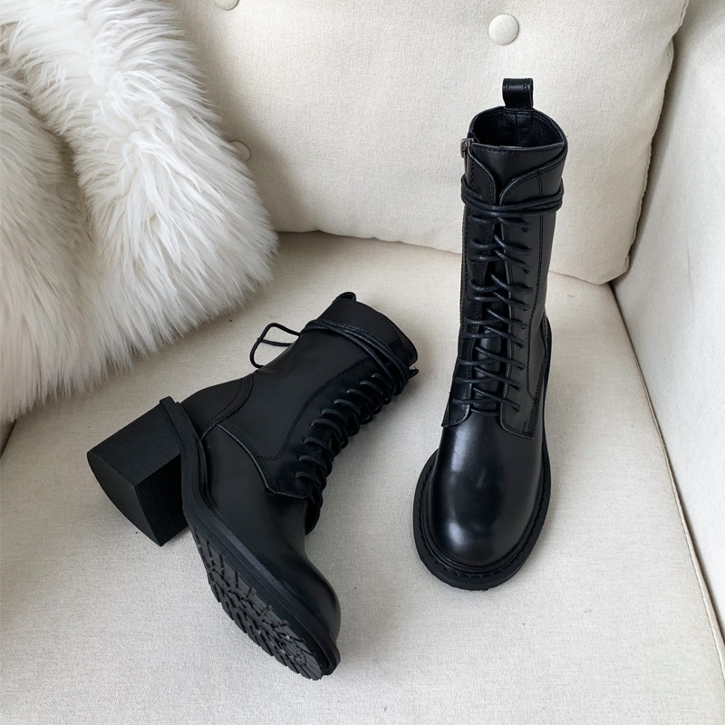 ハイヒールラウンドトゥマーティンブーツ