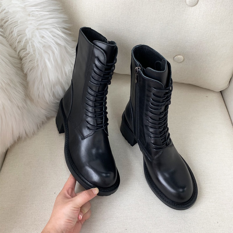 ハイヒールラウンドトゥマーティンブーツ