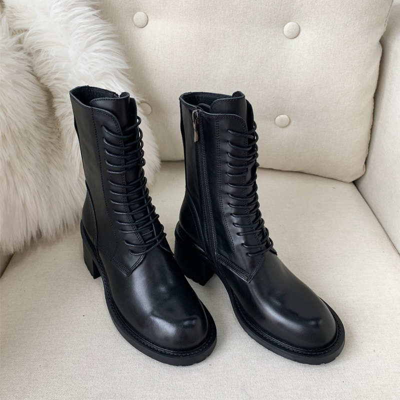 ハイヒールラウンドトゥマーティンブーツ