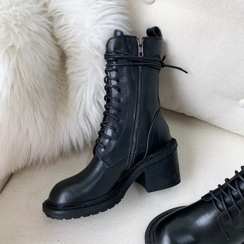 ハイヒールラウンドトゥマーティンブーツ