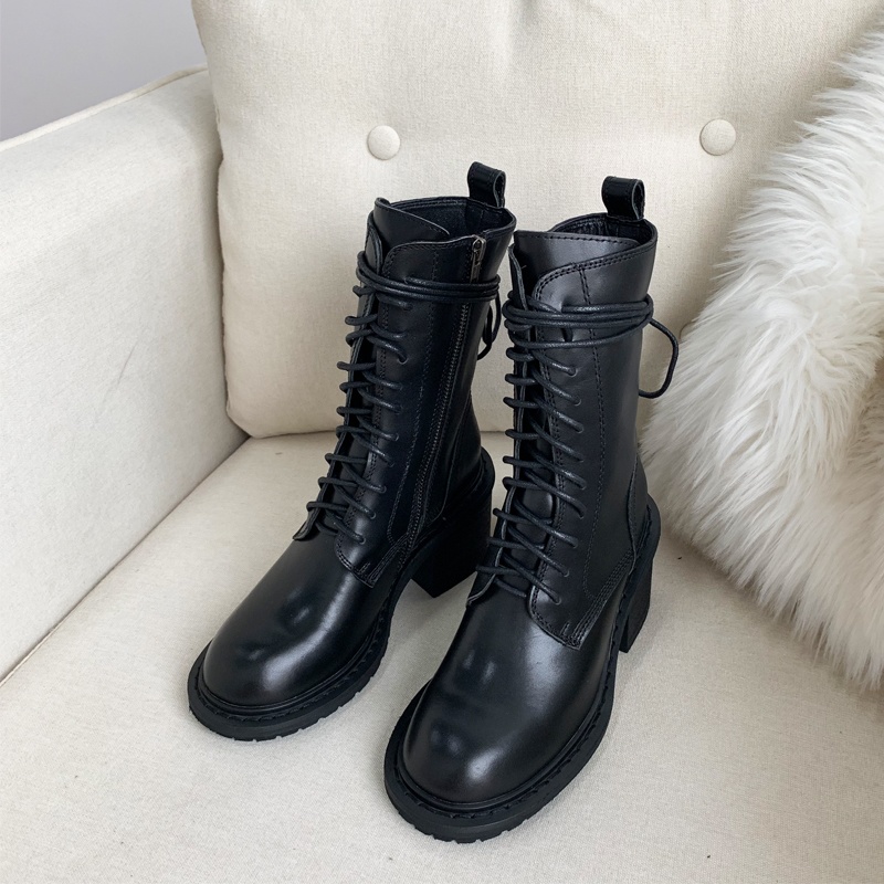 ハイヒールラウンドトゥマーティンブーツ