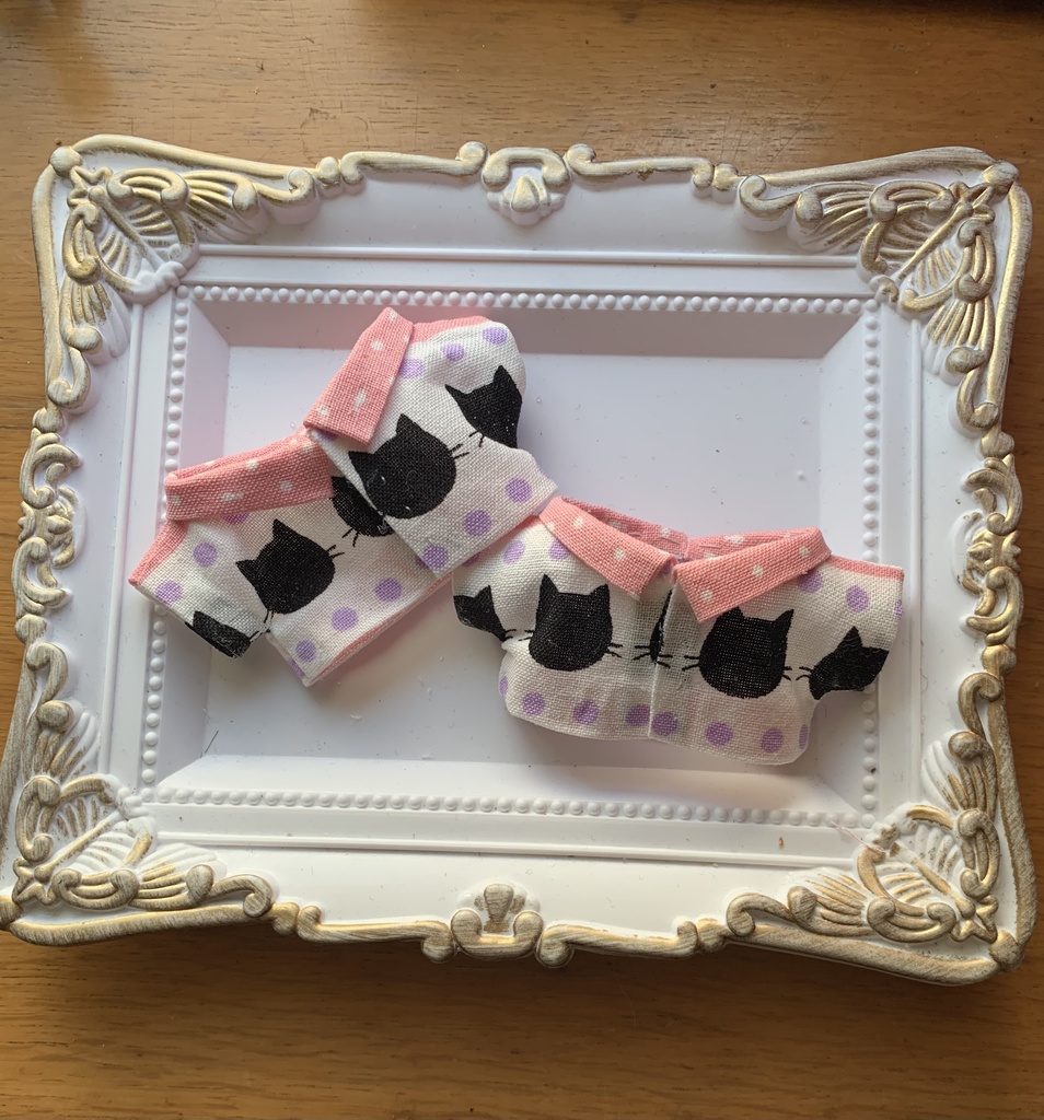 10〜12cmぬい服 ねこちゃんシャツ