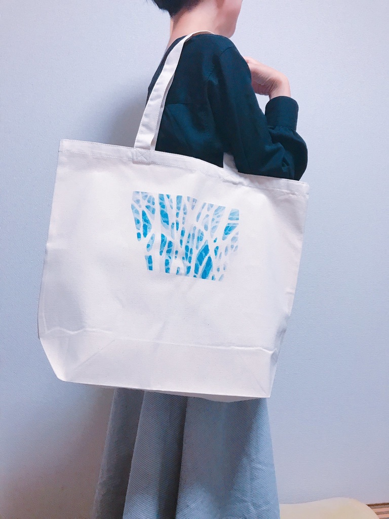 大きいサイズのトートバッグ・花雨