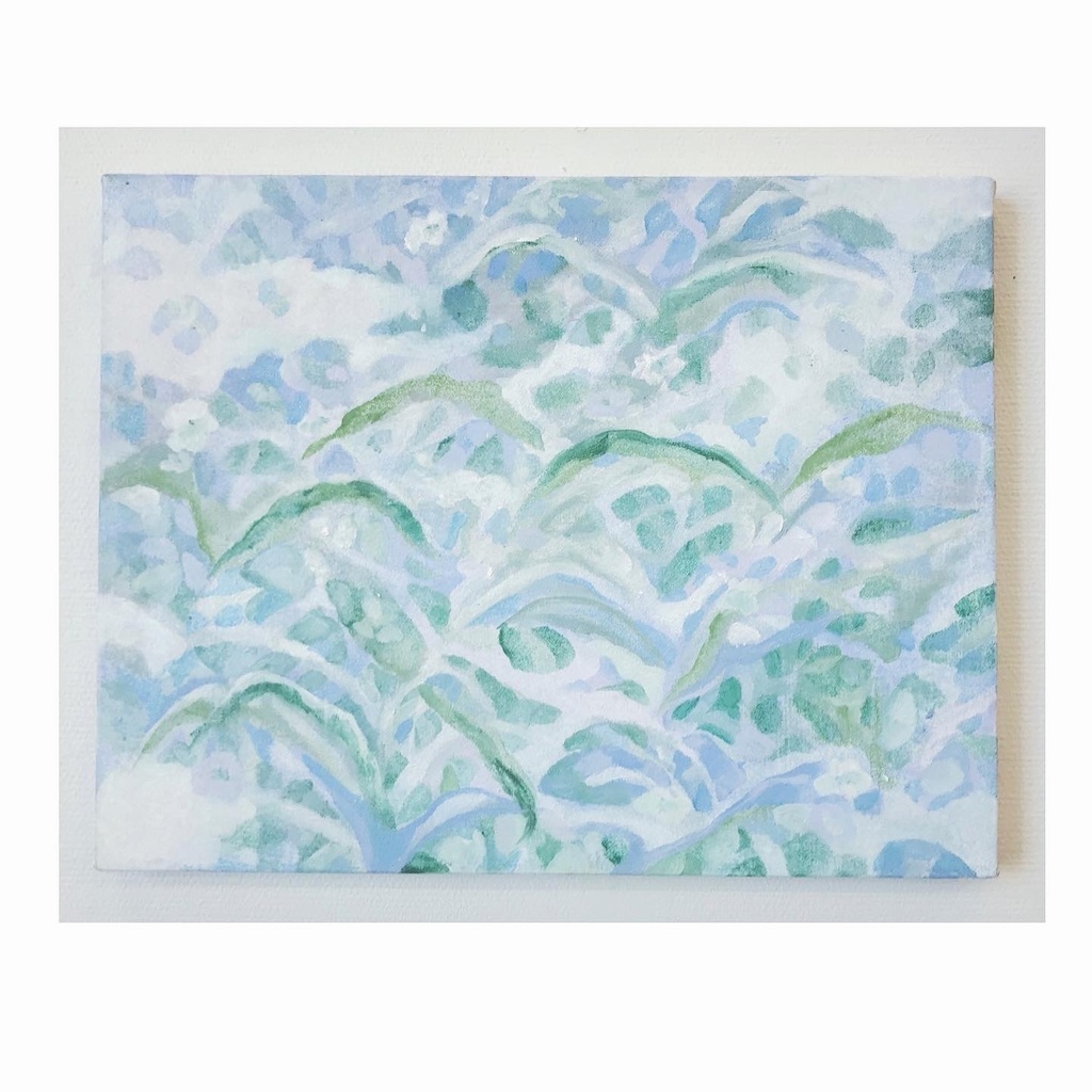 油絵小作品・霞芽