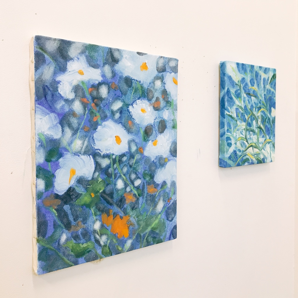 油絵小作品・花雨