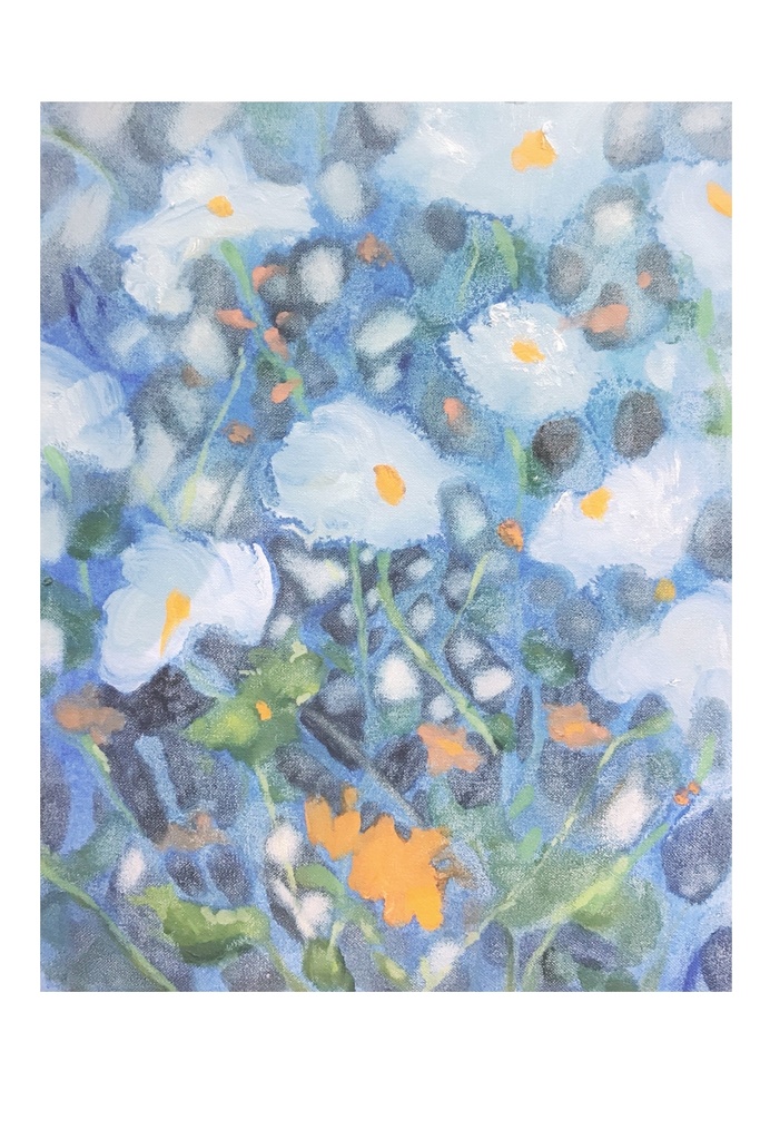 油絵小作品・花雨