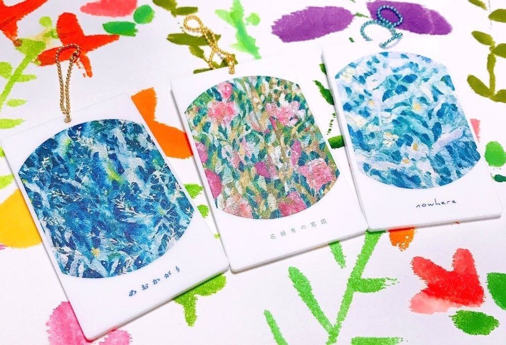 油絵柄ショップカード風アクキー