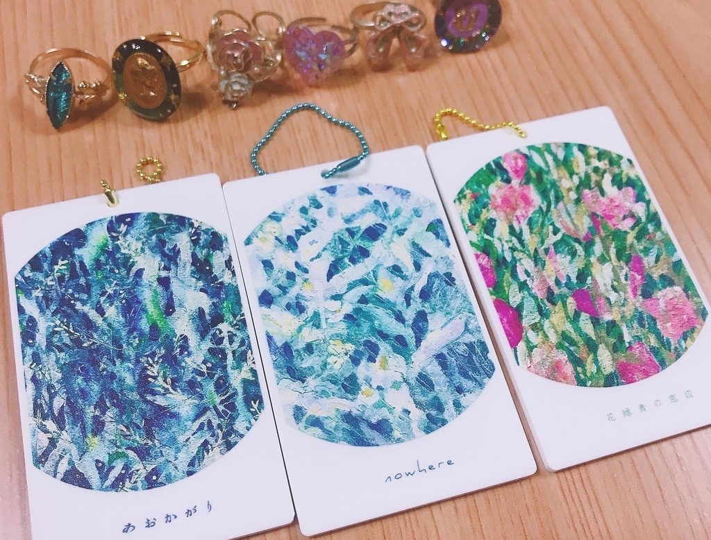 油絵柄ショップカード風アクキー