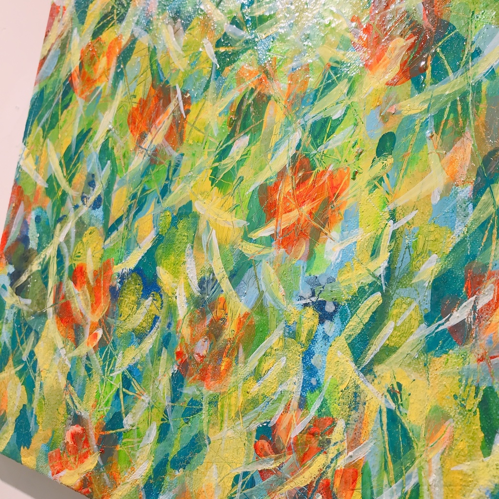 油絵小作品・I can hear children voices whisper