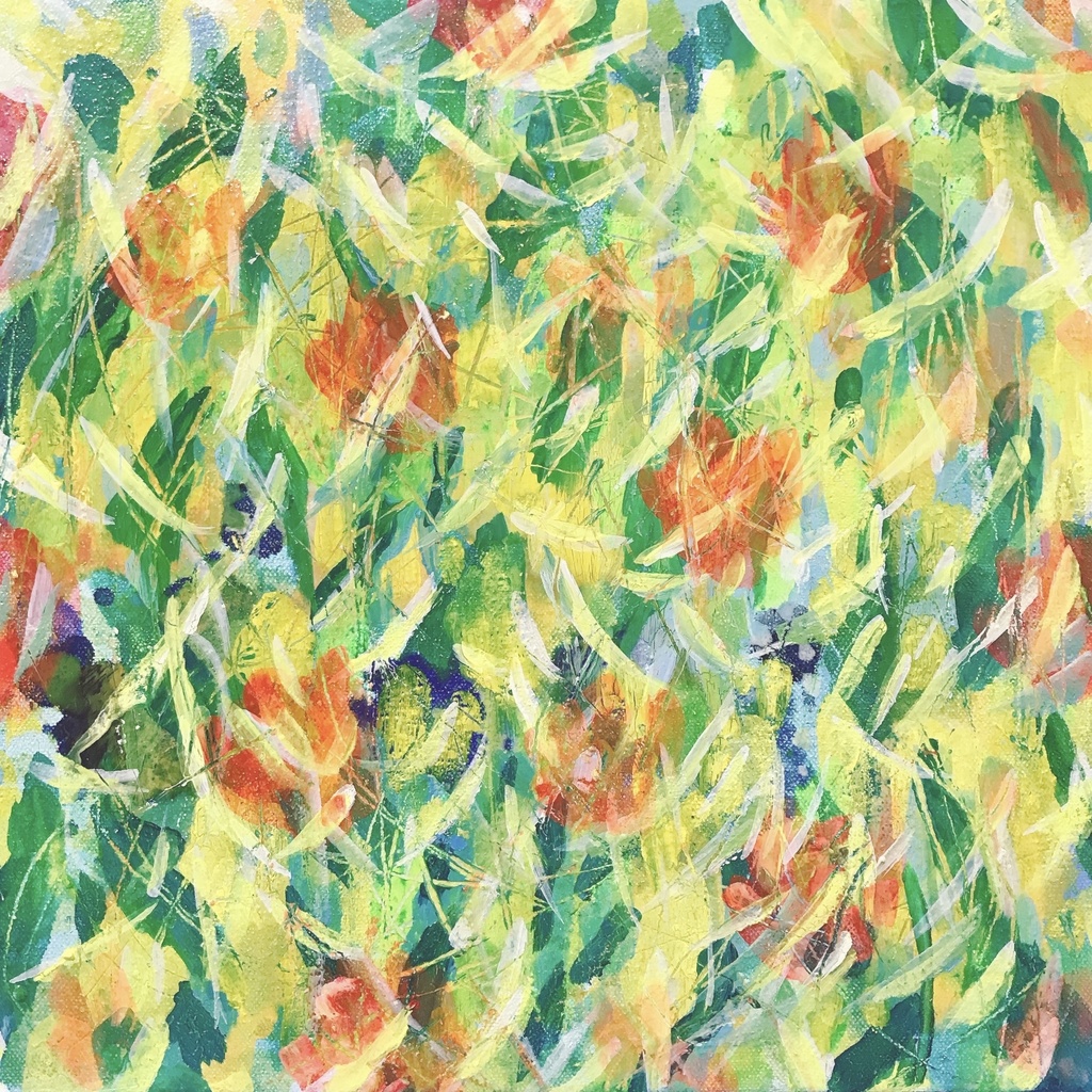 油絵小作品・I can hear children voices whisper