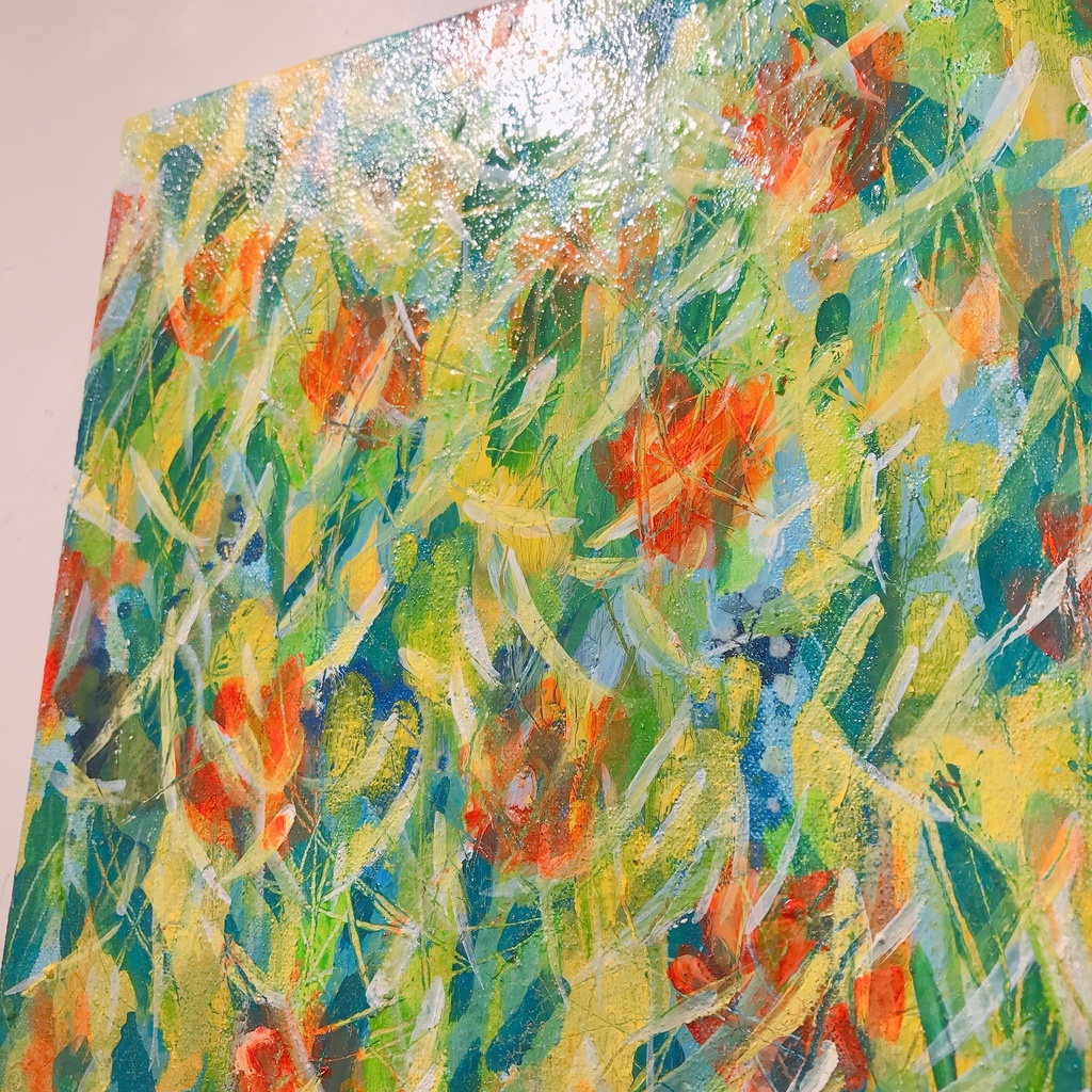 油絵小作品・I can hear children voices whisper