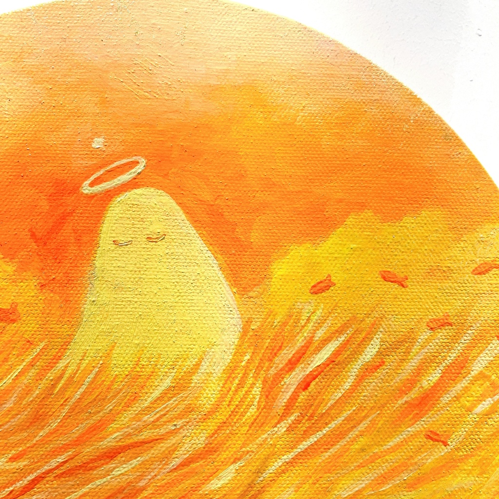 油絵小作品・セシリアは見ている。