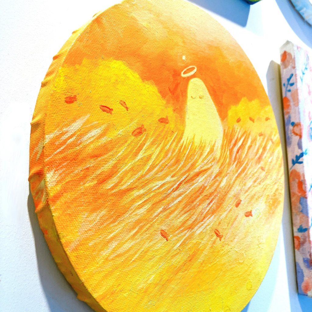 油絵小作品・セシリアは見ている。