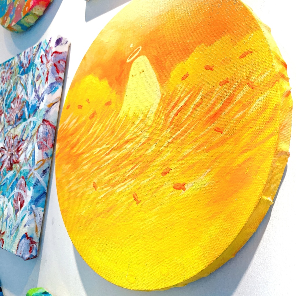 油絵小作品・セシリアは見ている。