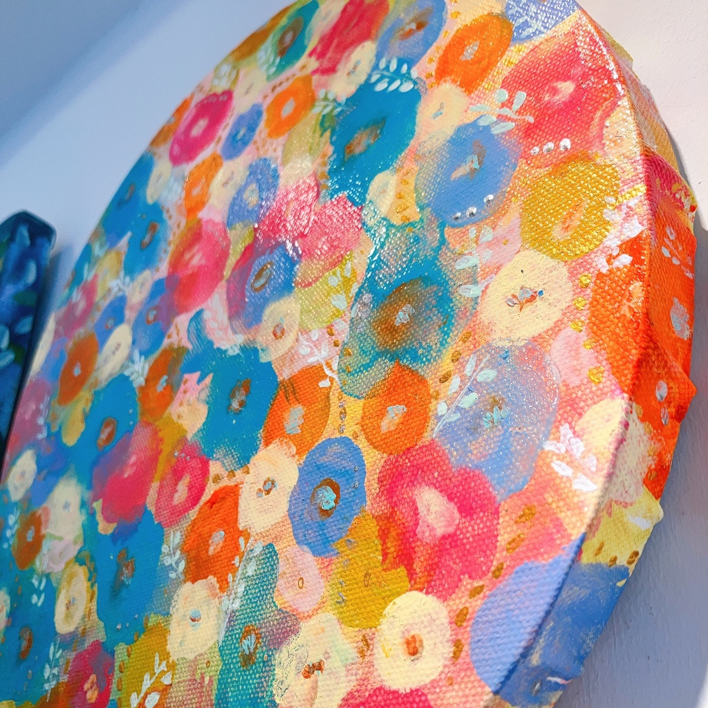 油絵小作品・Pink Rain, Soft Steps