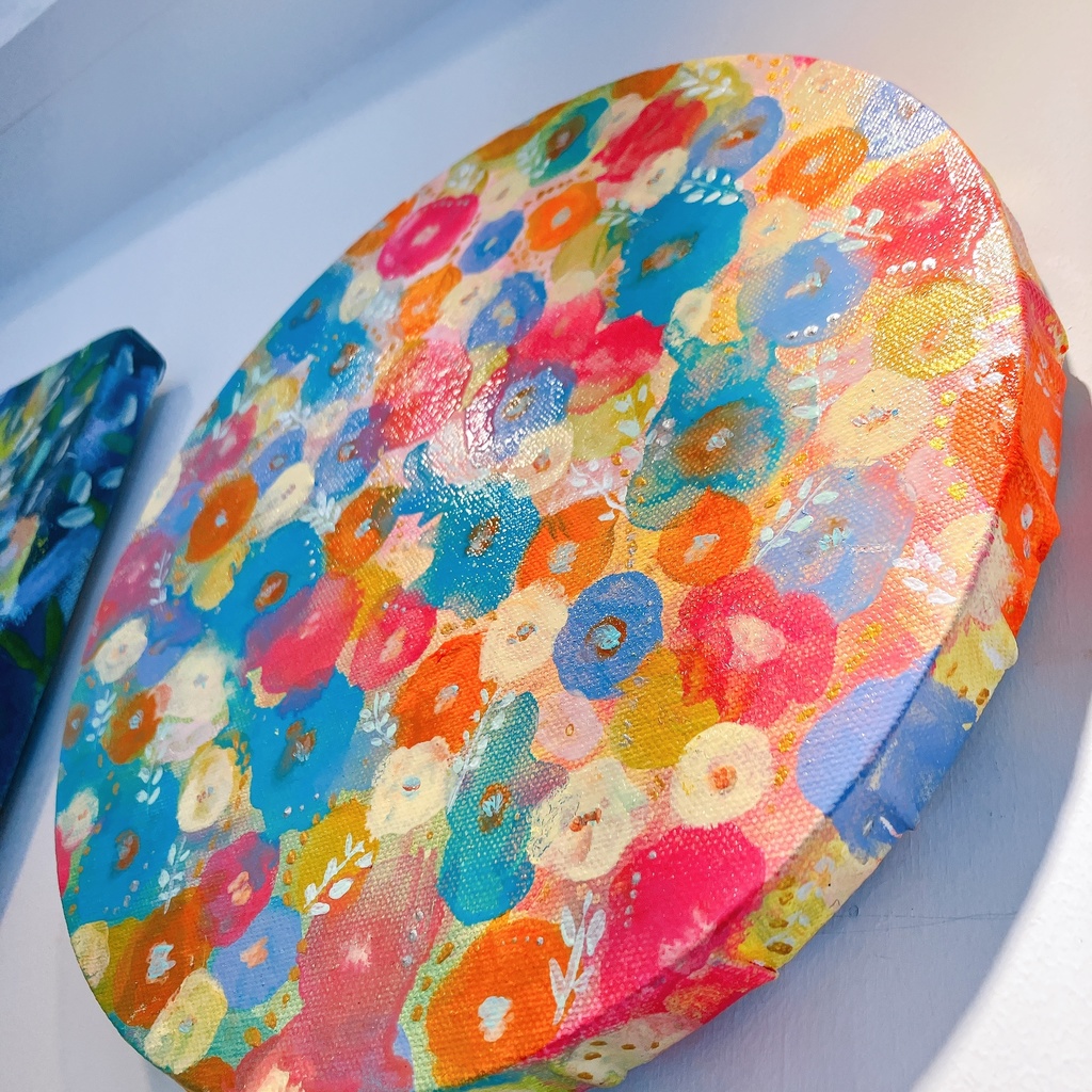 油絵小作品・Pink Rain, Soft Steps